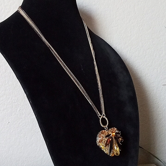 Vintage BETSEY JOHNSON Hollywood Glam Crystal Firefly Pillbox Locket Necklace - Picture 4 of 11